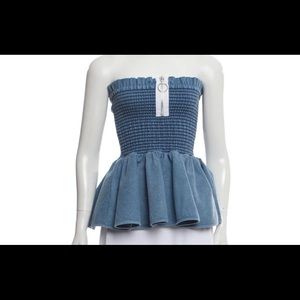 Very trendy denim sleeveless top